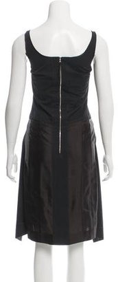 Narciso Rodriguez Silk-Accented A-Line Dress