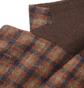 Thumbnail for your product : Lutwyche Brown Check Wool and Cashmere-Blend Blazer