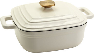 Smith and Clark Smith & Clark 4-Quart Enameled Cast Iron Square Dutch Oven Pot With Lid,