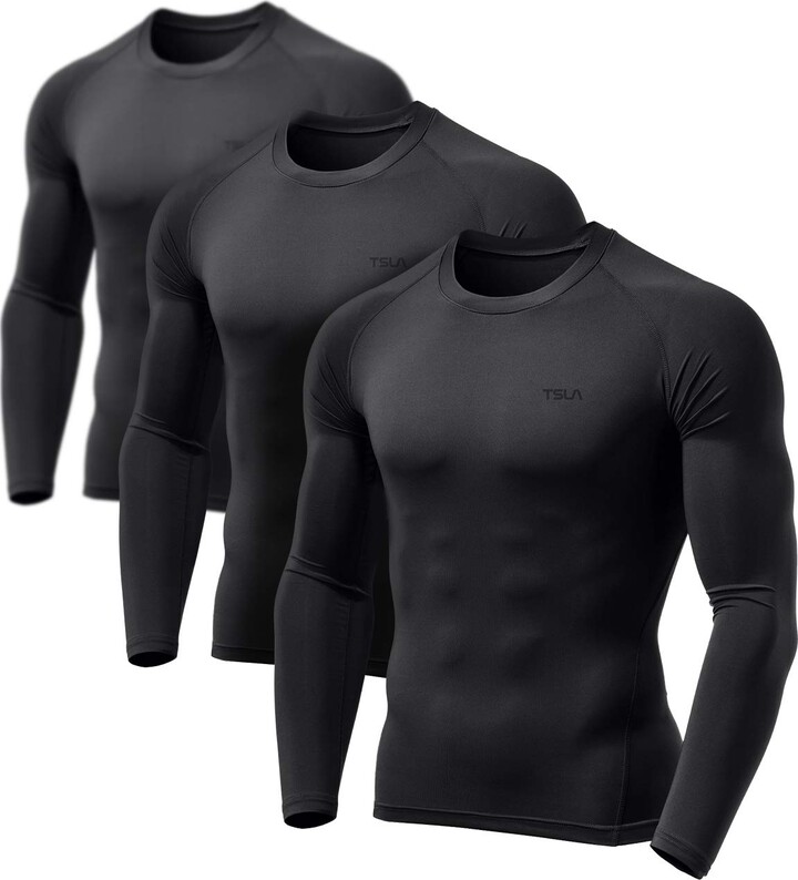 TSLA Men's Cool Dry Fit Long Sleeve Compression Shirts ShopStyle Tshirts