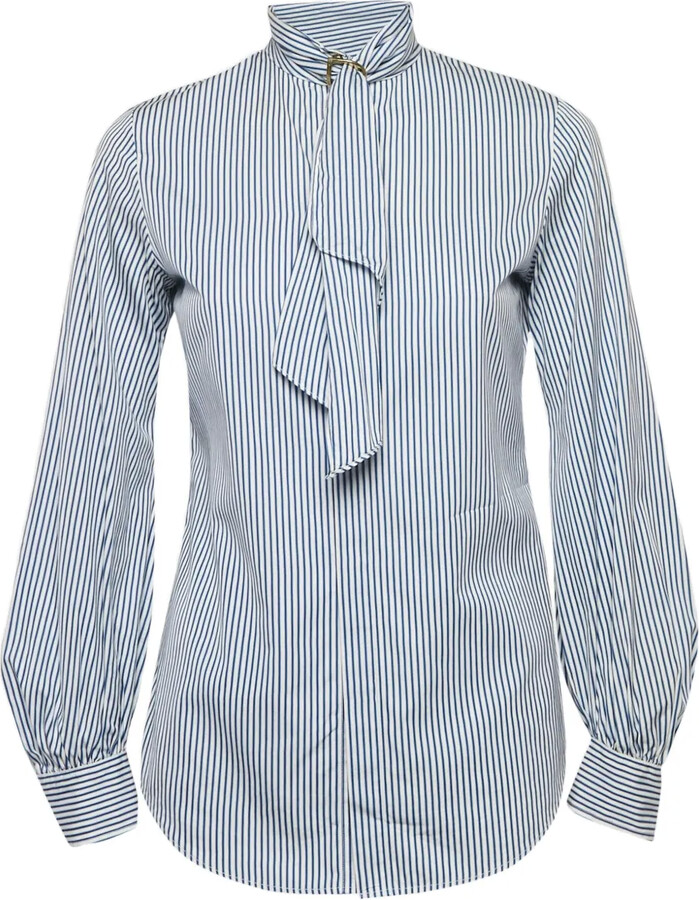 Polo Ralph Lauren Vintage Stripes Necktie Blouse