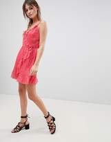 Thumbnail for your product : Abercrombie & Fitch Floral Wrap Dress With Frill Detail