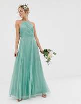 Thumbnail for your product : ASOS Design DESIGN Bridesmaid pinny maxi dress with ruched bodice