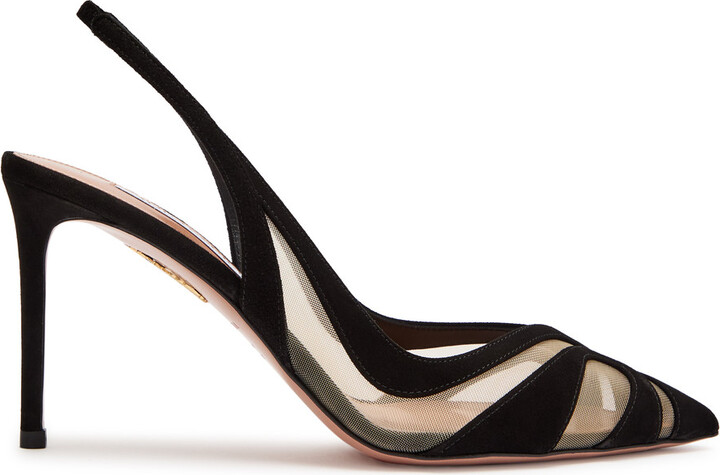Aquazzura Lune Suede Slingback Pumps