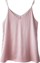 Thumbnail for your product : Wantschun Womens Silk Satin Camisole Cami Vest Top T-Shirt Blouse Tank Shirt V-Neck Spaghetti Strap S;Red
