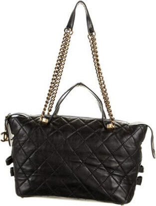 Chanel White Quilted Bowling Bag