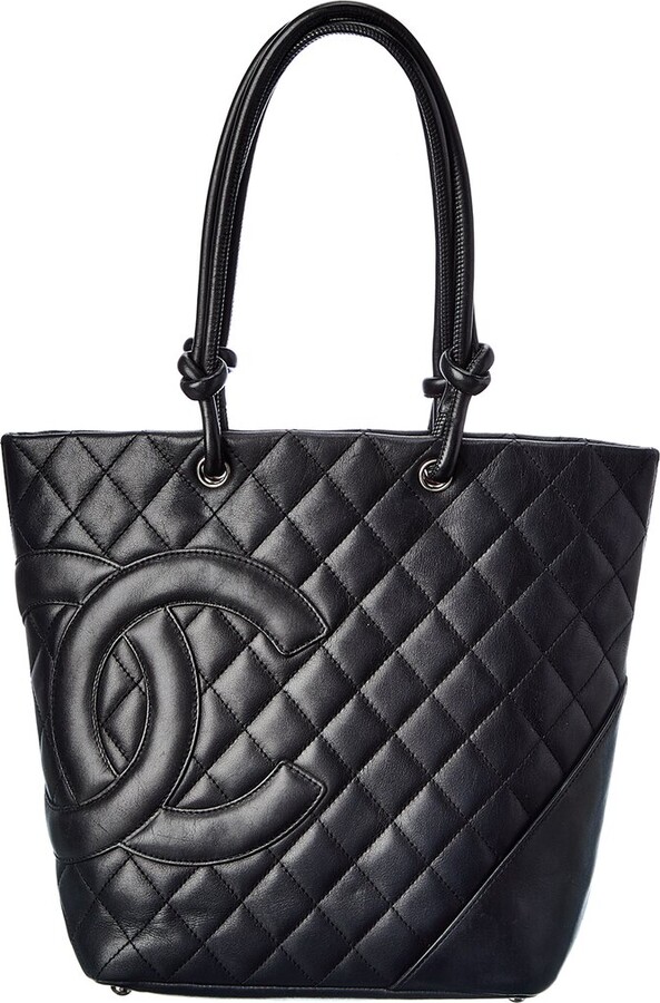 CHANEL BLACK QUILTED CALFSKIN CAMBON TOTE L, Luxury, Bags