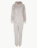 Thumbnail for your product : Marks and Spencer Fleece Star Print Long Sleeve Onesie