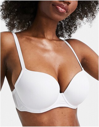 ASOS DESIGN Fuller Bust padded multiway balcony bra with underwire in black  - ShopStyle