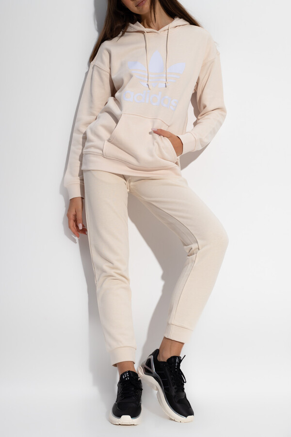 adidas Hoodie With Logo Women's Cream - ShopStyle