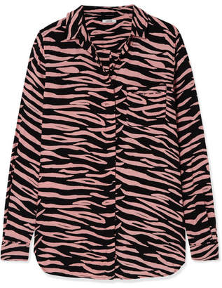 Ganni Zebra-print Crepe Shirt