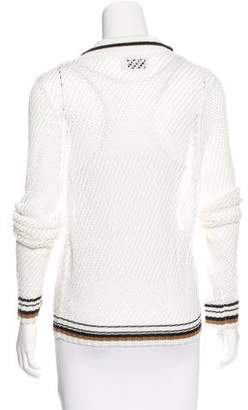 Frame Denim Long Sleeve Open-Knit Sweater