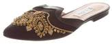 Thumbnail for your product : Oscar de la Renta Embellished Semi Pointed-Toe Mules