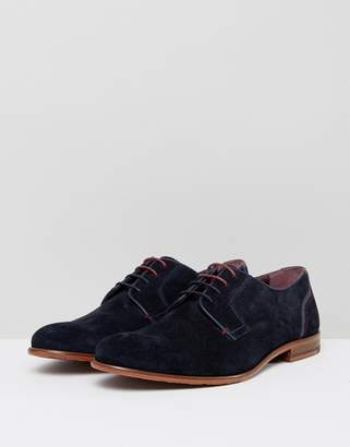 Ted Baker Iront Suede Derby Shoes In Navy