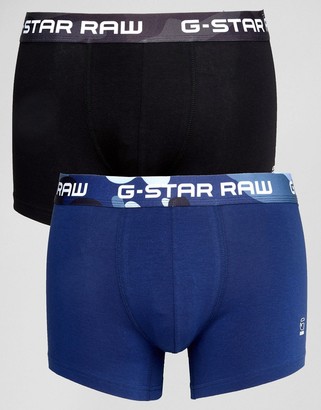 G Star Trunks In 2 Pack With Camo Waist Band