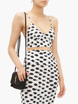 Thumbnail for your product : Norma Kamali Watercolour Polka-dot Cropped Top - White Black
