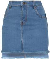 Thumbnail for your product : PrettyLittleThing Mid Wash Step Hem Denim Mini Skirt