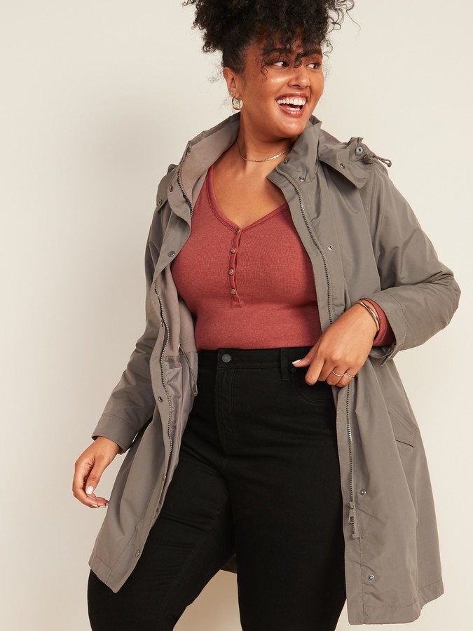 plus size hooded rain slicker