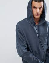 Thumbnail for your product : ASOS Design DESIGN oversized hoodie with colour block sleeves in navy vintage wash