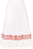 Comme des Garçons GIRL - Shirred Cotton-poplin Midi Skirt - White