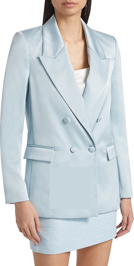 If Only Studio Hammered Satin Double-Breasted Blazer