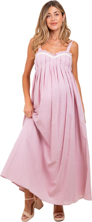 PinkBlush Sweetheart Neckline Open Back Maxi Dress