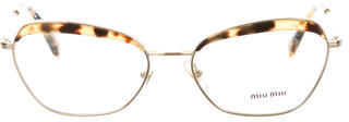 Miu Miu Metallic Tortoiseshell Eyeglasses