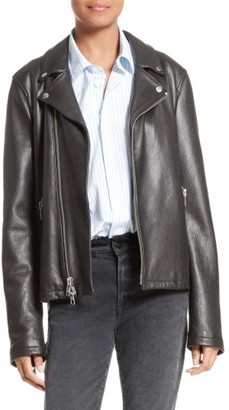 Frame Women's Oversized Leather Moto Jacket
