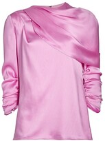 Draped & Ruched Satin Blouse 