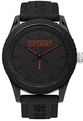 Superdry 'Tokyo' Quartz Plastic and Silicone Casual Watch, Color:Black (Model: SYG145BB)