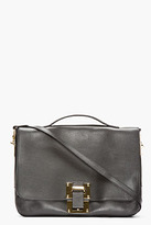 Thumbnail for your product : Sophie Hulme Black Leather Flap Messenger Bag