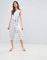 Thumbnail for your product : NATIVE YOUTH Tie Waist Gingham Culotte Jumpsuit