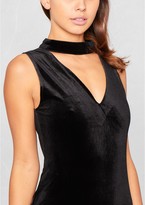 Thumbnail for your product : Missy Empire Nita Black Velvet Choker Bodysuit