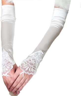 Vimans 2018 Women's Long Fingerless Satin Bridal Wedding Gloves