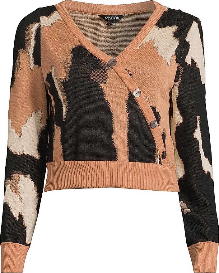 Women's Camouflage Jacquard Cardigan - Size XS