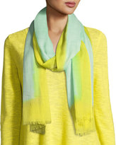 Thumbnail for your product : Eileen Fisher Neon Borders Silk Wool Scarf, Pale Aqua