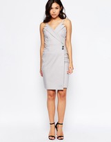 Thumbnail for your product : Paper Dolls Wrap Over Tuxedo Detail Midi Dress
