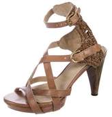 Thumbnail for your product : Henry Beguelin Leather Platform Sandals