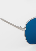 Thumbnail for your product : Paul Smith Matte Silver And Deep Navy 'Avery' Sunglasses