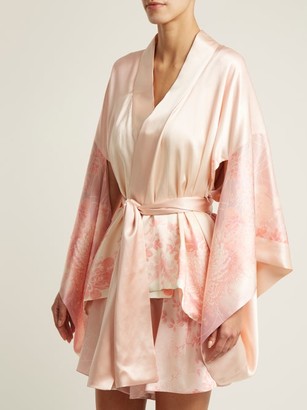 Hillier Bartley Floral-print Silk Kimono-style Jacket - Pink Print