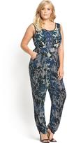Thumbnail for your product : So Fabulous! So Fabulous Floral Check Print Woven Zip Front Jumpsuit