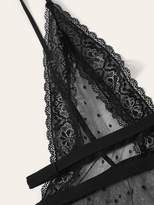 Thumbnail for your product : Shein Plus Polka Dot Sheer Mesh Slips With Thong