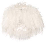 Thumbnail for your product : Temperley London Feather-embellished Silk-satin Cape - White