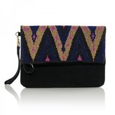 Thumbnail for your product : Oliver Bonas Beaded Zig Zag Foldover Clutch