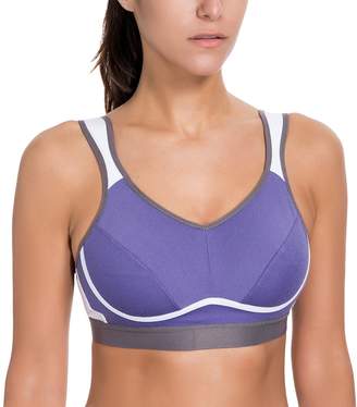 SYROKAN Women's High Impact Support Bounce Control Plus Size Workout Sports Bra