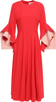 Thumbnail for your product : Roksanda Ruffled Gathered Two-tone Crepe Midi Dress