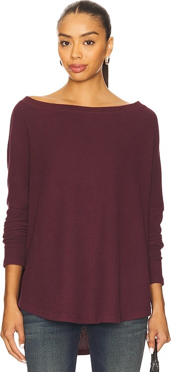 Free People x We The Free Latte Blues Thermal Solid In Chocolate Grape