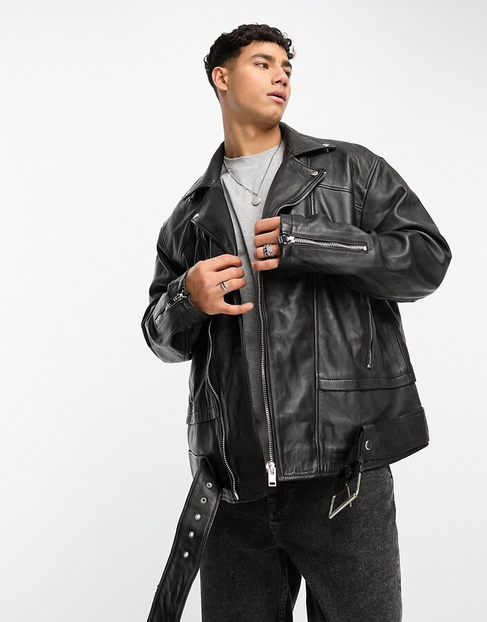 Bolongaro Trevor faux leather bomber jacket in black