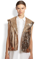 Thumbnail for your product : McQ Metallic Leather Moto Vest