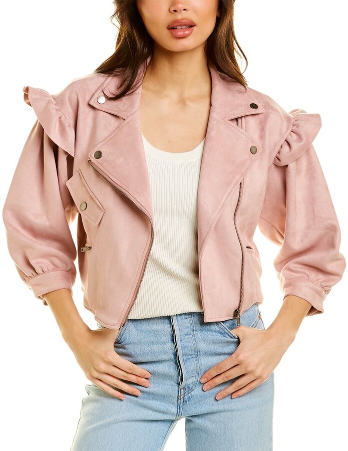 hot pink suede jacket